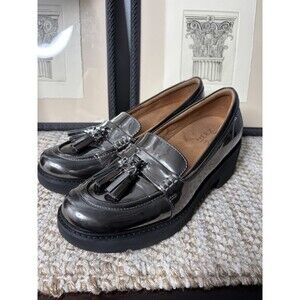 Naturalizer 8M Metallic Silver Irredescent Women's Committed Lug Loafers Arch
